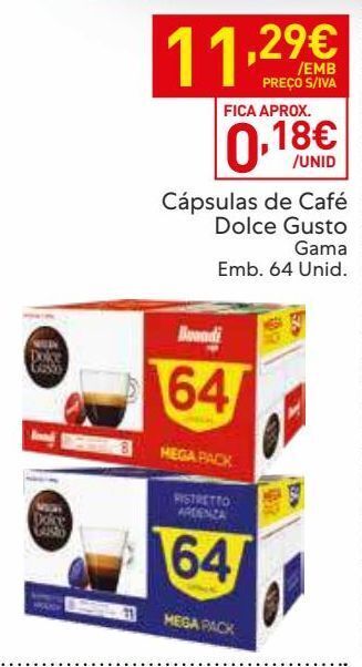 Cápsulas de café dolce gusto