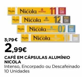 El Corte Inglés Cápsulas de café nicola promoção