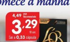Minipreço Cápsulas de café l'or promoção