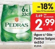 Água com gás pedras salgadas