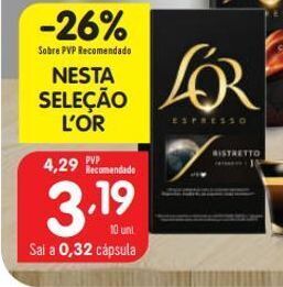 Minipreço Cápsulas de café l'or promoção
