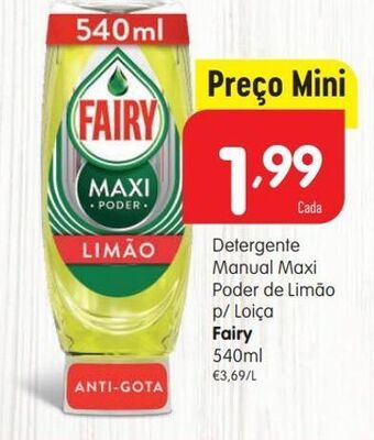 Minipreço Detergente lavalouça fairy promoção