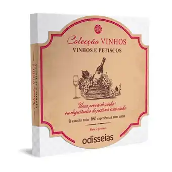 Voucher vinhos e petiscos a dois odisseias