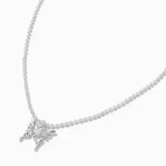 Claire's Silver flame butterfly pendant necklace promoção