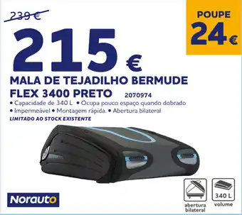 Norauto Mala de Tejadilho Bermude Flex 3400 Preto promoção
