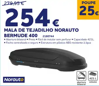 Norauto Mala de Tejadilho Norauto Bermude 400 promoção