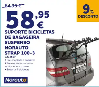 Norauto Suporte Bicicletas de Bagageira Suspenso Norauto Straps 100-3 promoção