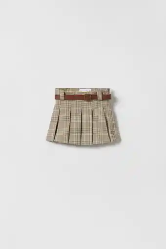 ZARA Saia pregas com cinto promoção