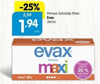 Minipreço Absorvente evax promoção