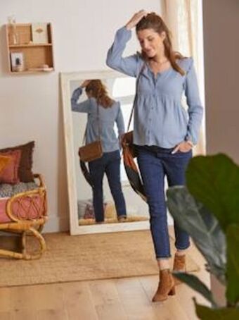Vertbaudet Blusa em gaze de algodão, especial gravidez e amamentação -... promoção