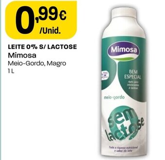 Intermarché Leite 0% s/ lactose Mimosa 1L promoção