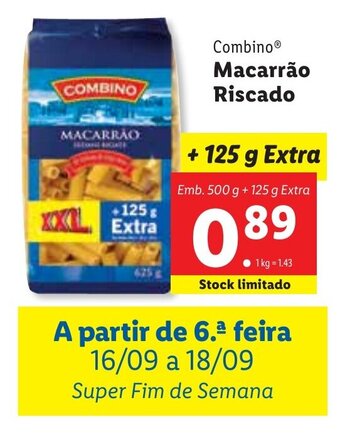 Lidl Macarrao Riscado promoção