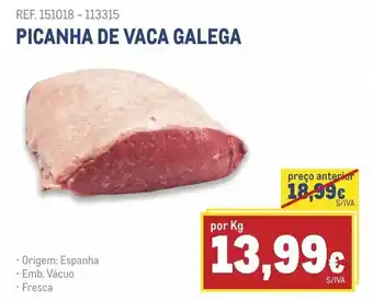 Makro Picanha de Vaca Galega promoção