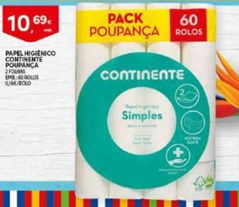 Continente Papel Higiénico Continente Poupanca promoção
