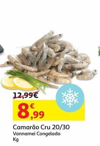 Auchan Camarão cru congelado 20/30:vannamei kg promoção