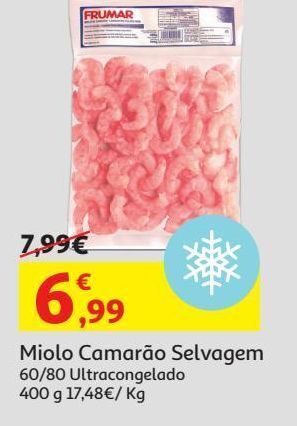 Auchan Miolo camarão selvagem:60/80 ultracongelado 400 gr promoção