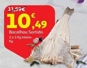 Auchan Bacalhau sortido (2a3):inteiro kg promoção