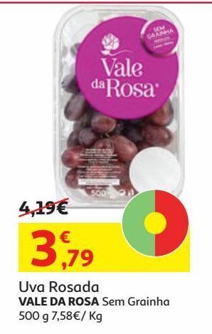 Auchan Uva rosada vale da rosa:sem grainha 500 g promoção