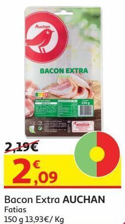 Auchan Bacon extra auchan:fatias 150g promoção