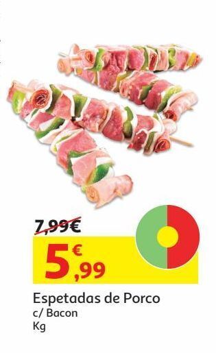 Espetadas porco:c/bacon kg