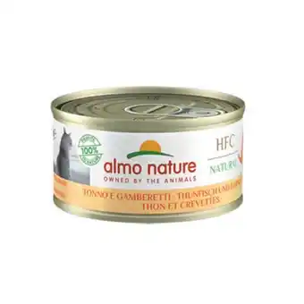 Almo nature hfc atum e camarões lata para gatos