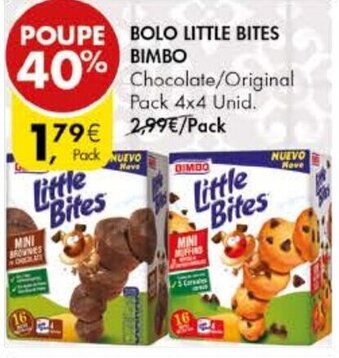 Pingo Doce Bolo Little Bites Bimbo Pack 4x4 Unid promoção