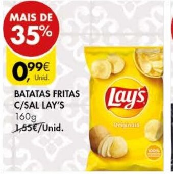 Pingo Doce Batatas Fritas C/Sal Lay's 160g promoção
