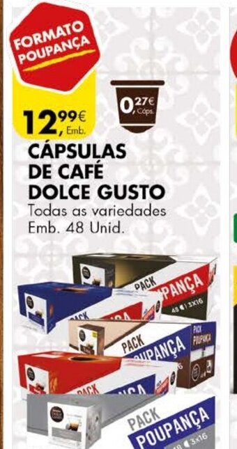Pingo Doce Cápsulas de Café Dolce Gusto 48 Unid promoção