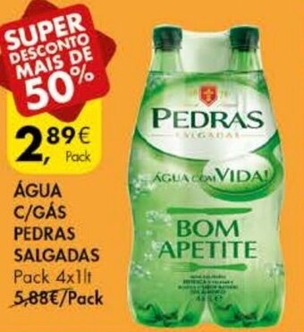 Pingo Doce Água C/Gás Pedras Salgadas 4x1Lt promoção