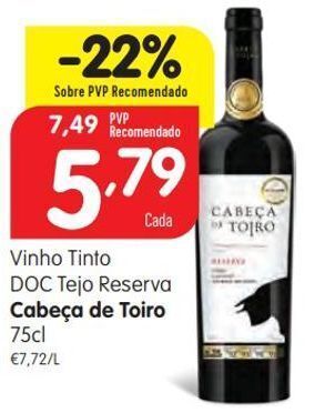 Vinho tinto cabeça de toiro