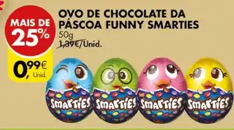 Pingo Doce Ovo de Chocolate da Páscoa Funny Smarties 50g promoção