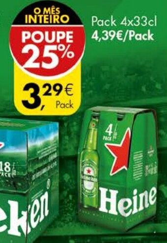 Cerveja C/ Álcool Heineken Pack 4x33cl