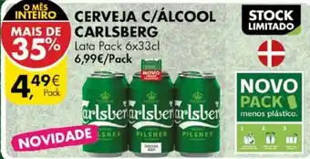 Pingo Doce Cerveja C/ Álcool Carlsberg Pack 6x 33cl promoção