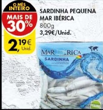 Pingo Doce Sardinha Pequena mar Ibérica 800g promoção