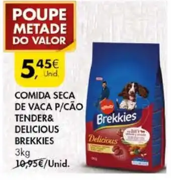 Pingo Doce Comida Seca de Vaca P/Cão Tender&Delicious Brekkies 3Kg promoção