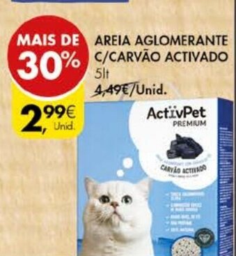 Pingo Doce Areia Aglomerante C/Carvão Activado 5lt promoção
