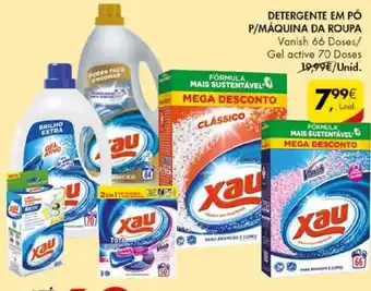 Pingo Doce Detergente em Pó P/Máquina da Roupa Vanish 66 Doses/Gel Active 70 Doses promoção
