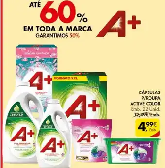 Pingo Doce Cápsulas P/Roupa Active Color 22 Unid promoção