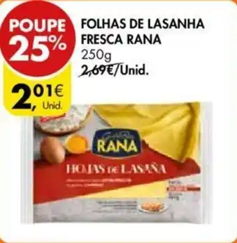 Pingo Doce Folha de Lasanha Fresca Rana 250g promoção