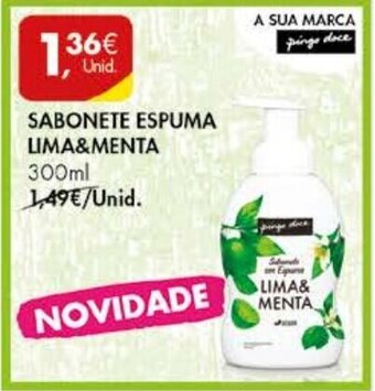 Pingo Doce Sabonete Espuma Lima&Menta 300ml promoção