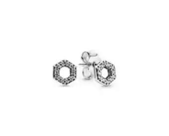 Pandora Brincos sparkling honeycomb hexagon promoção