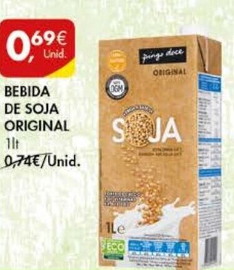 Pingo Doce Bebida de Soja Original 1lt promoção