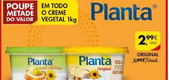 Pingo Doce Planta Creme Vegetal 1kg promoção