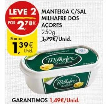 Pingo Doce Manteiga C/Sal Milhafre dos Açores 250g promoção