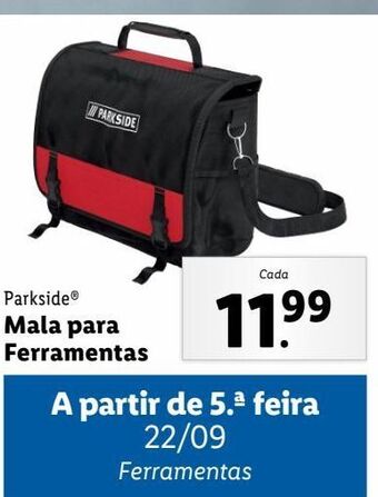 Lidl Mala de ferramentas parkside promoção