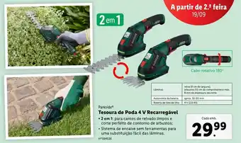 Lidl Tesoura de poda curvada parkside promoção