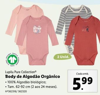 Lidl Body bebé lupilu promoção