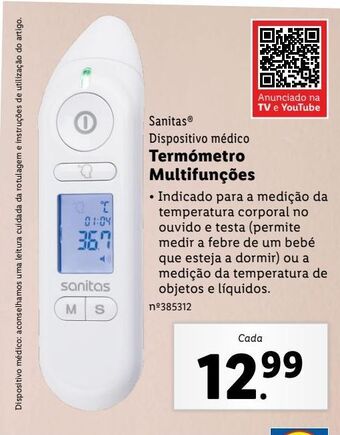 Lidl Termómetro digital sanitas promoção
