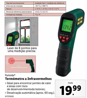 Lidl Termómetro infravermelho parkside promoção