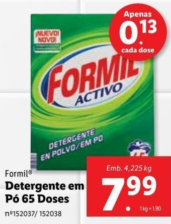 Lidl Detergente em pó formil promoção